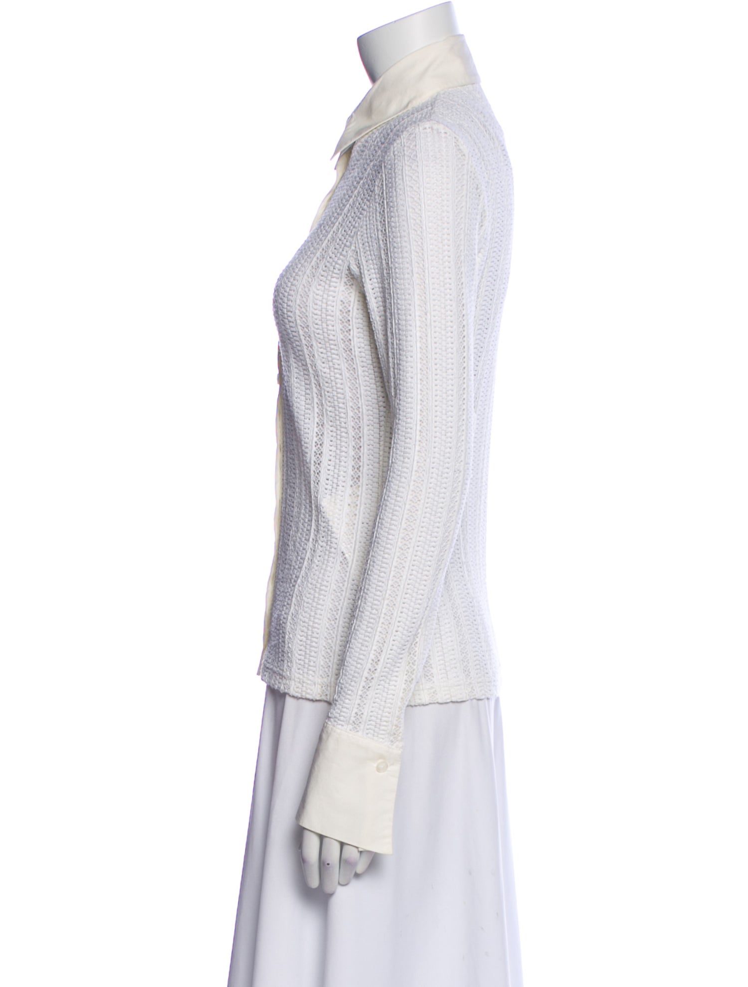 Anne Fontaine Printed Long Sleeve Button-Up Top