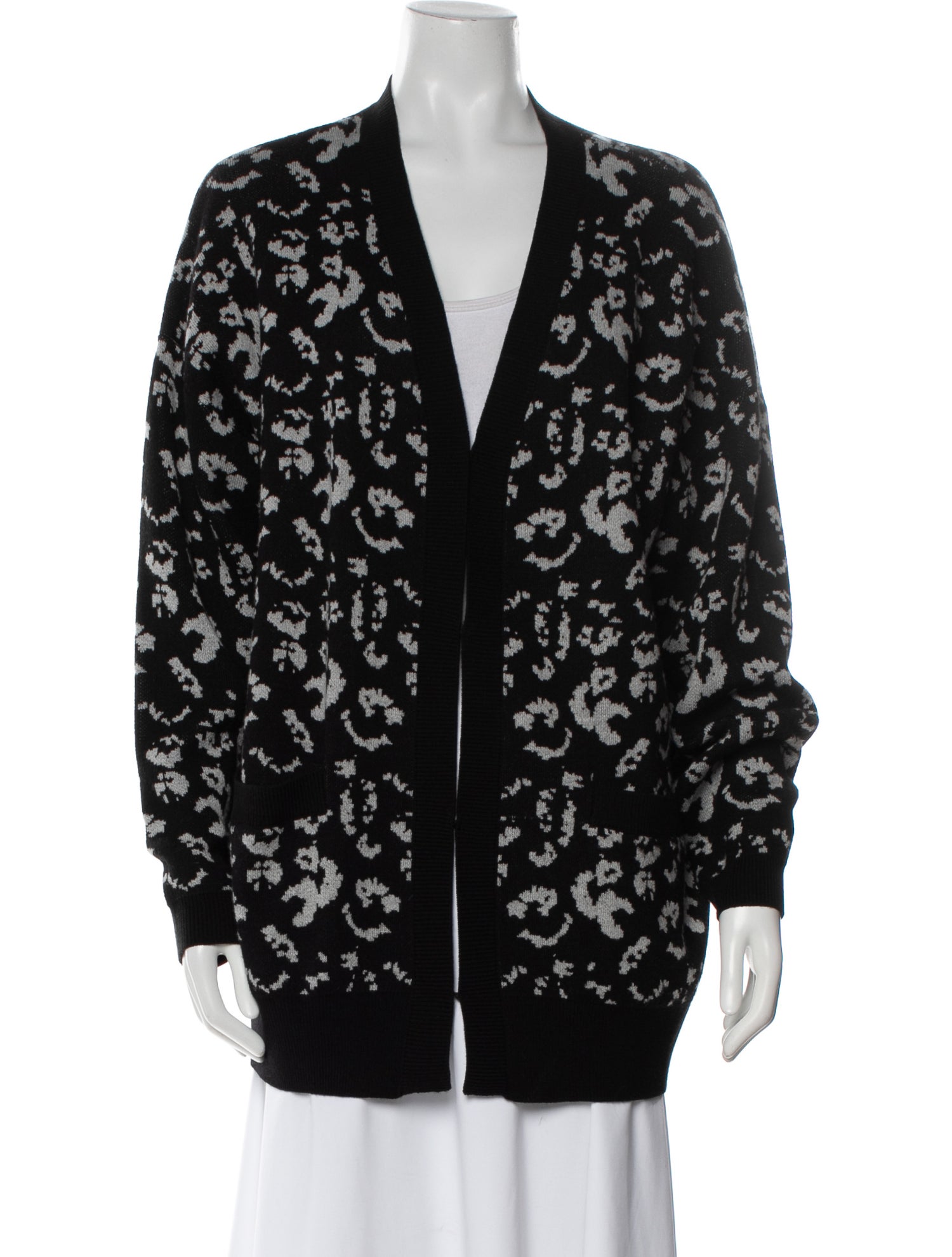 Anne Fontaine Printed V-Neck Sweater