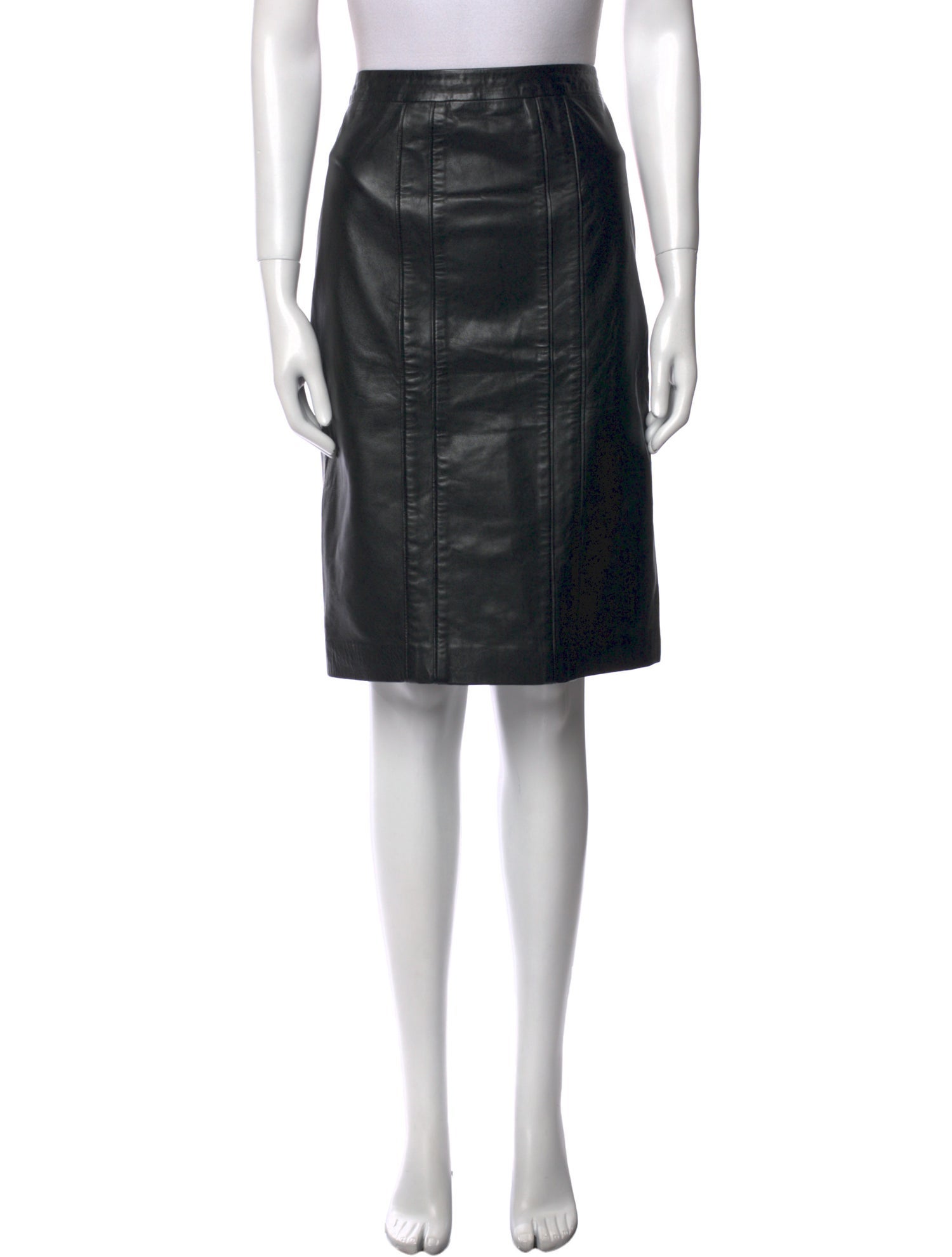 Anne Fontaine Lambskin Knee-Length Skirt