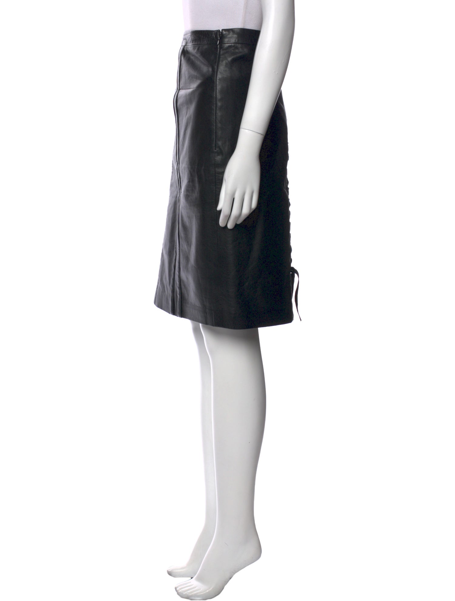 Anne Fontaine Lambskin Knee-Length Skirt