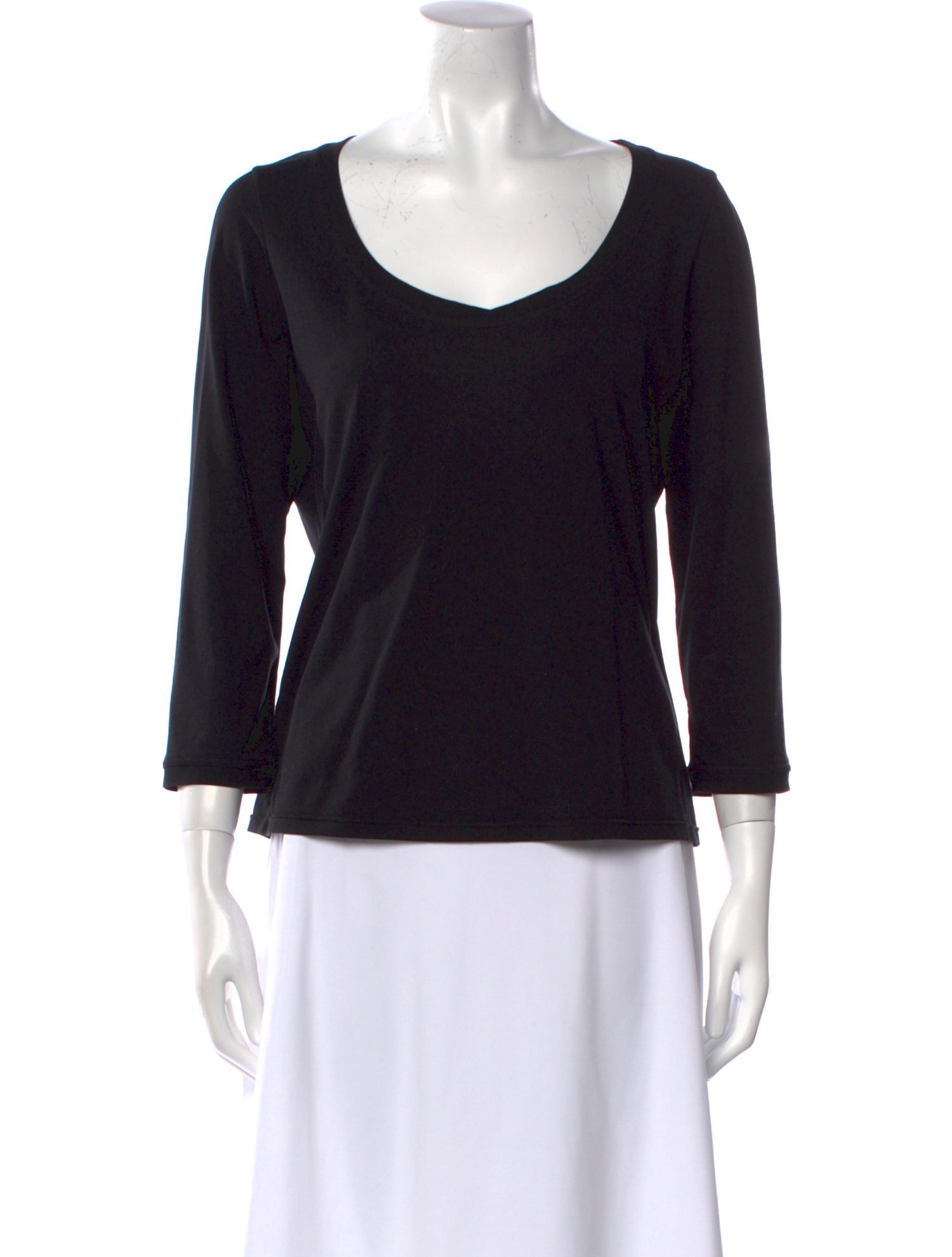 Anne Fontaine Scoop Neck Three-Quarter Sleeve T-Shirt