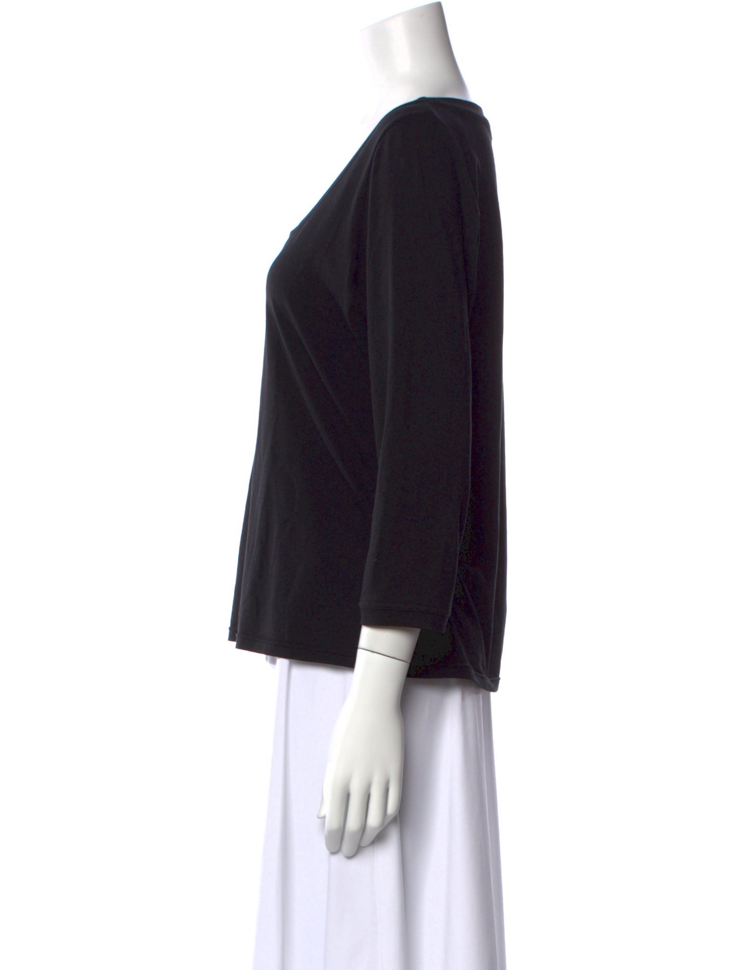 Anne Fontaine Scoop Neck Three-Quarter Sleeve T-Shirt