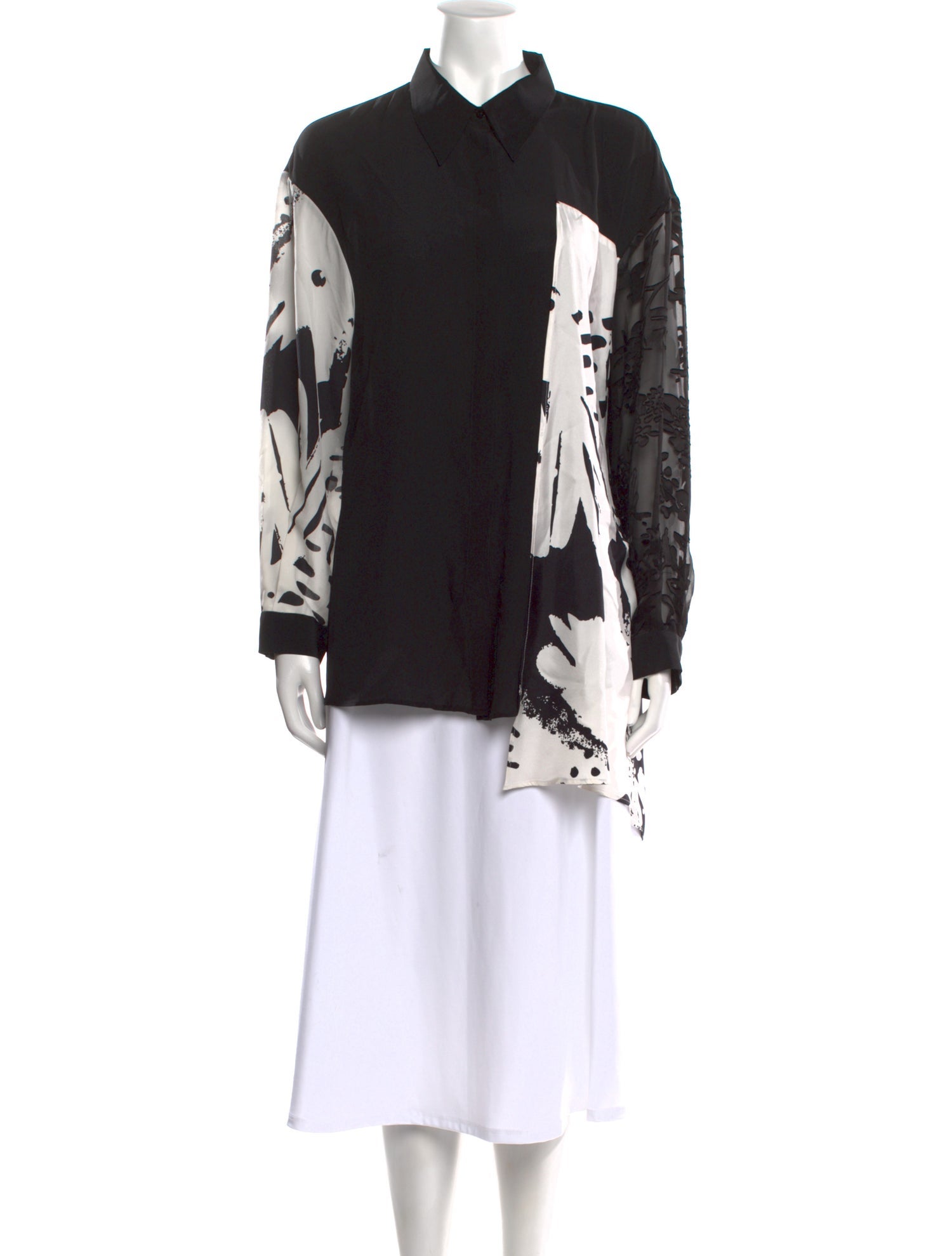 Anne Fontaine Silk Graphic Print Sweatshirt