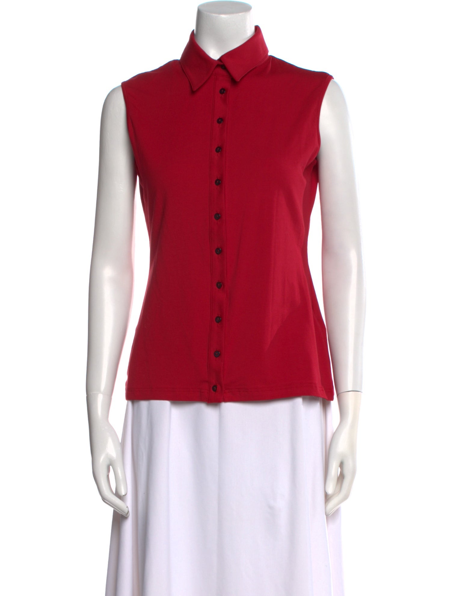 Anne Fontaine Sleeveless Button-Up Top