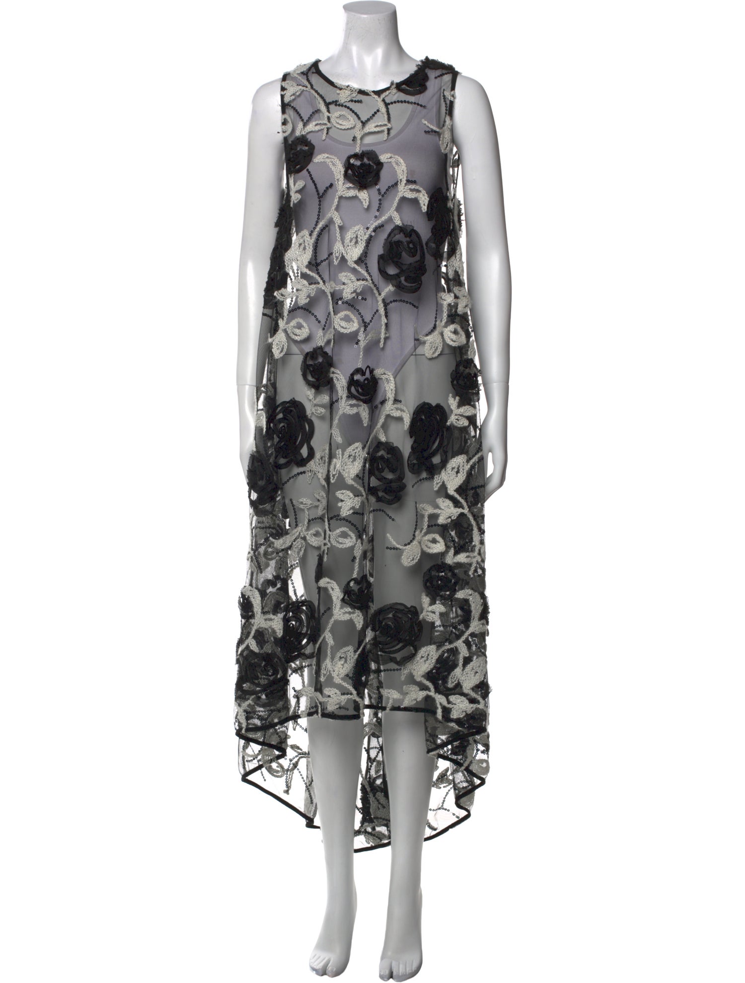 Anne Fontaine Lace Pattern Midi Length Dress