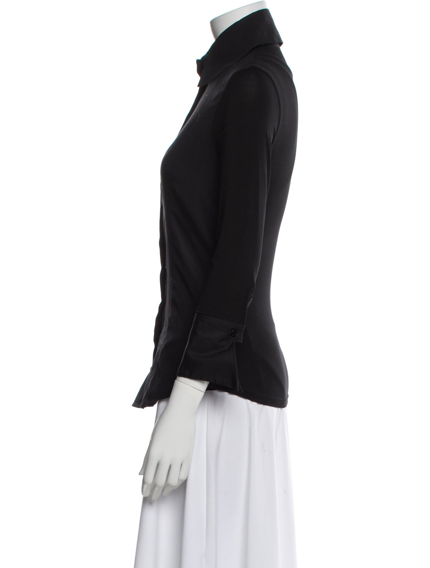 Anne Fontaine Three-Quarter Sleeve Button-Up Top