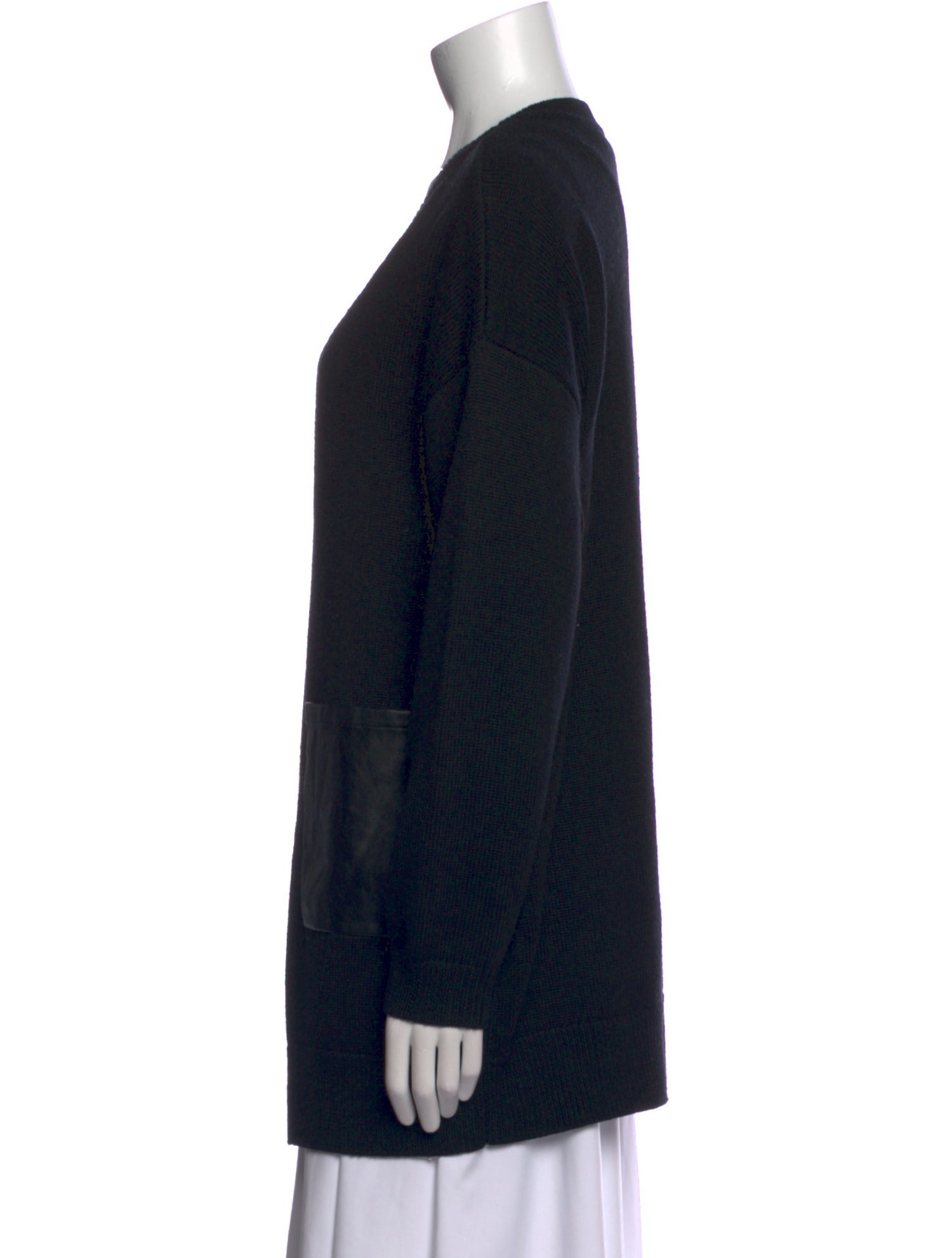 Anne Fontaine Wool Plunge Neckline Sweater