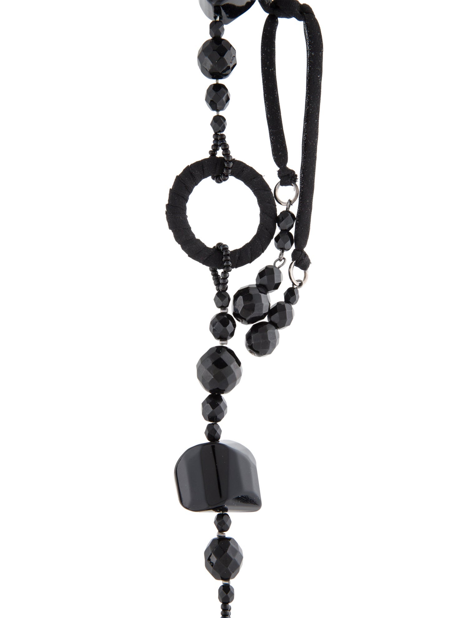 Anne Fontaine Fabric & Resin Collar Ribbon Tie Necklace