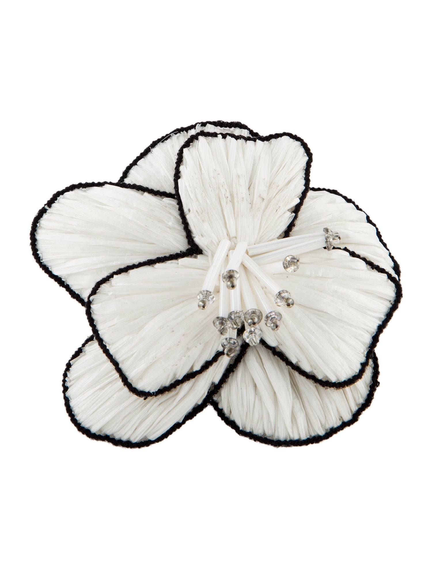 Anne Fontaine Crystal Bead & Resin Flower Brooch