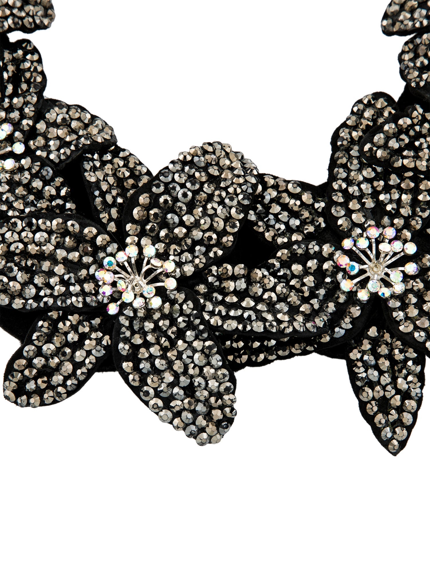 Anne Fontaine Bead & Ribbon Bib Collar Necklace