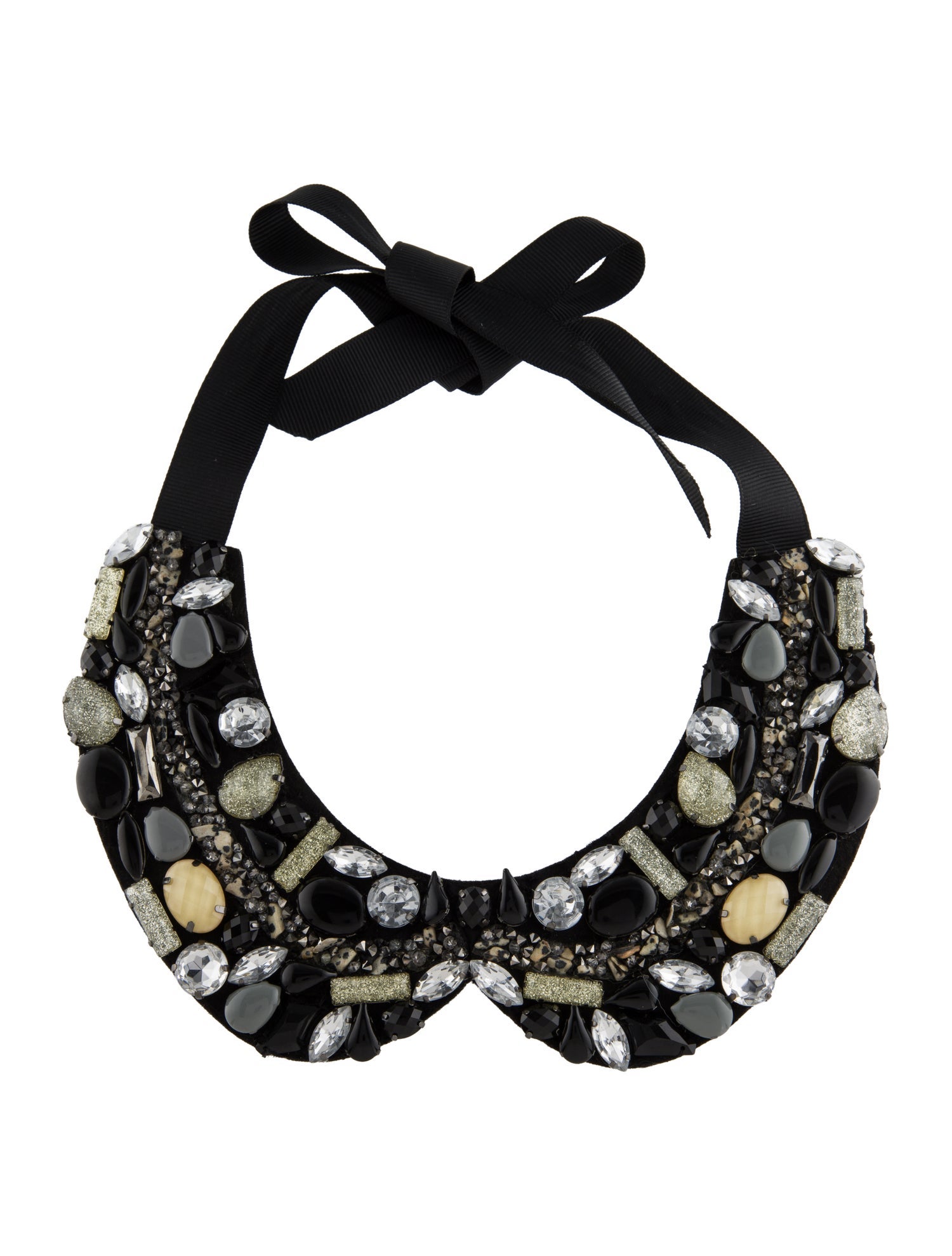 Anne Fontaine Beaded & Crystal Collar Necklace