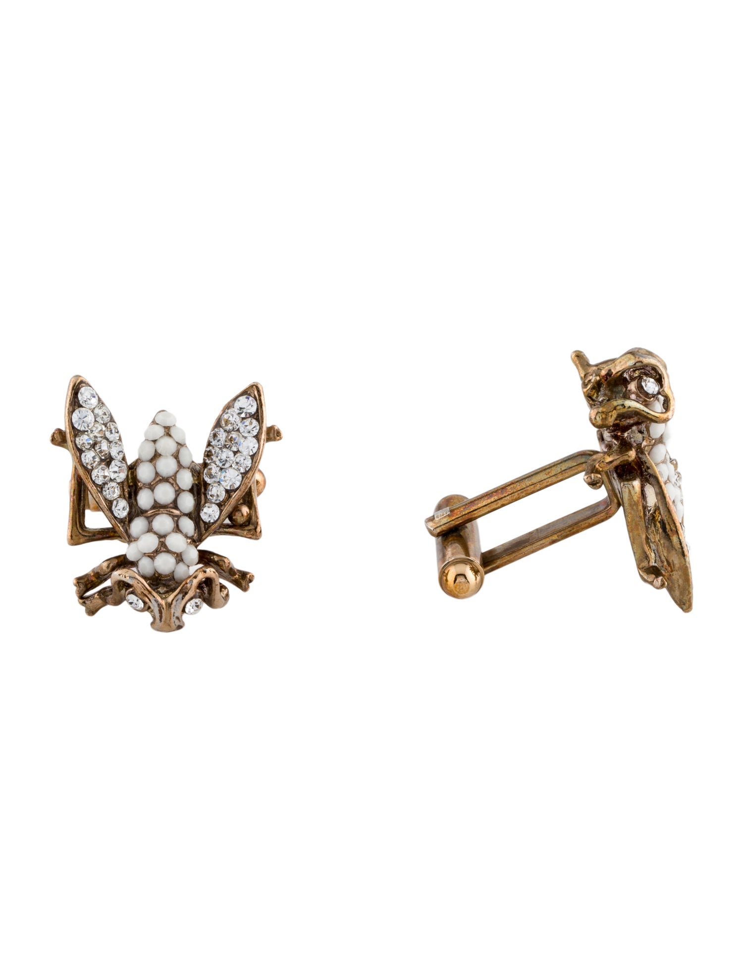 Anne Fontaine Crystal Honey Bee Cufflinks