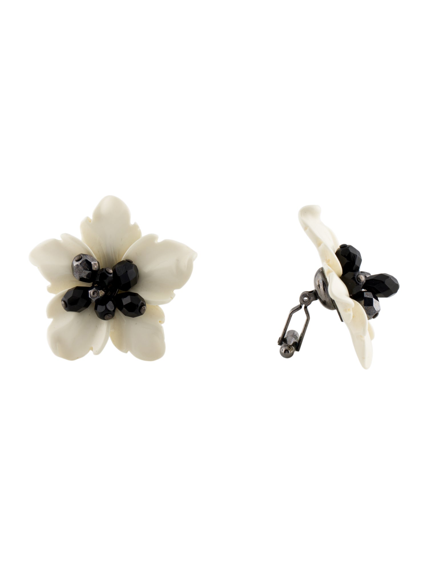 Anne Fontaine Resin & Bead Flower Cufflinks