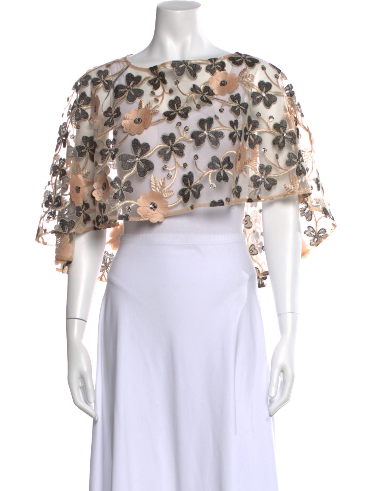 Anne Fontaine Floral Print Bateau Neckline Sweater