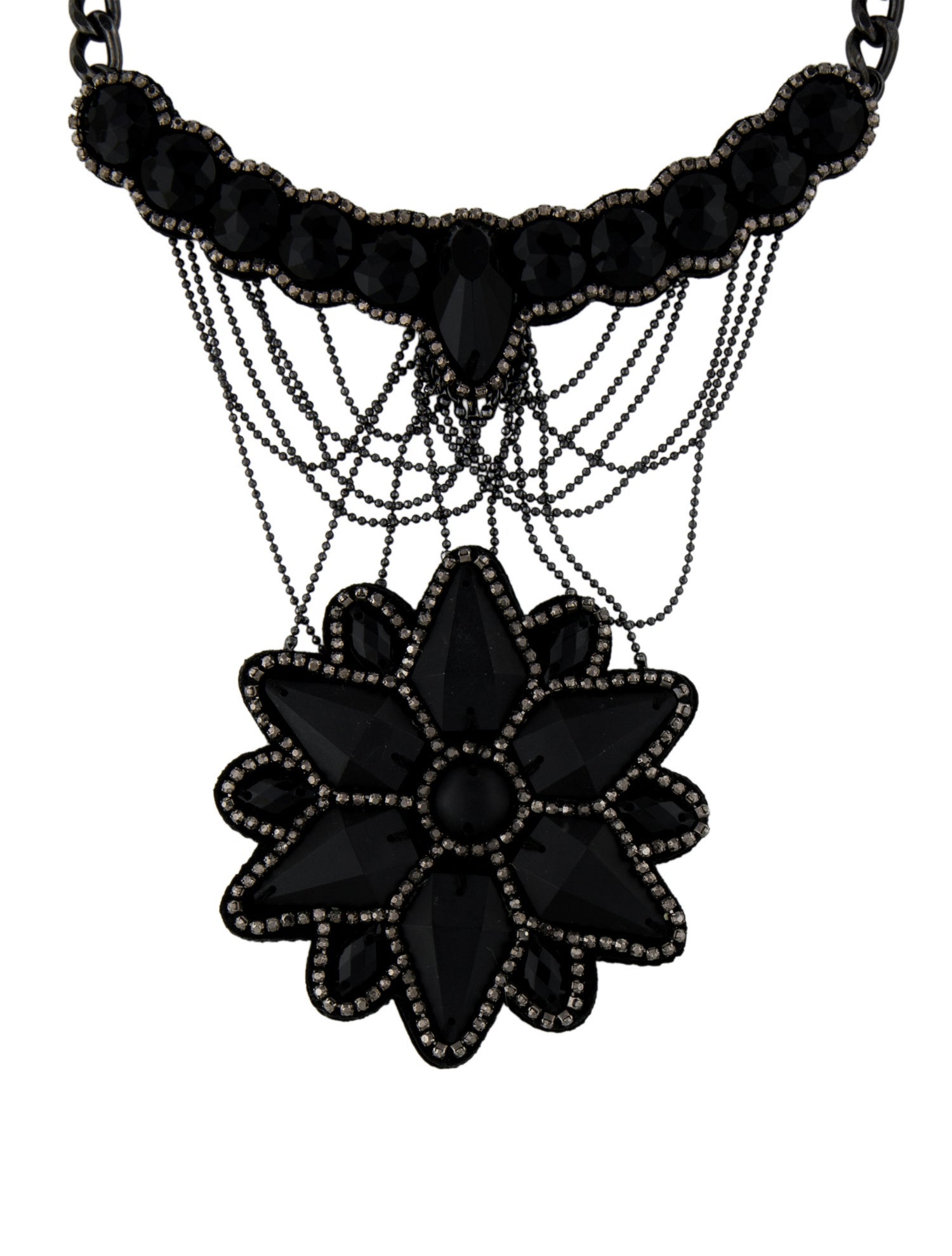 Anne Fontaine Crystal & Resin Multistrand Pendant Necklace