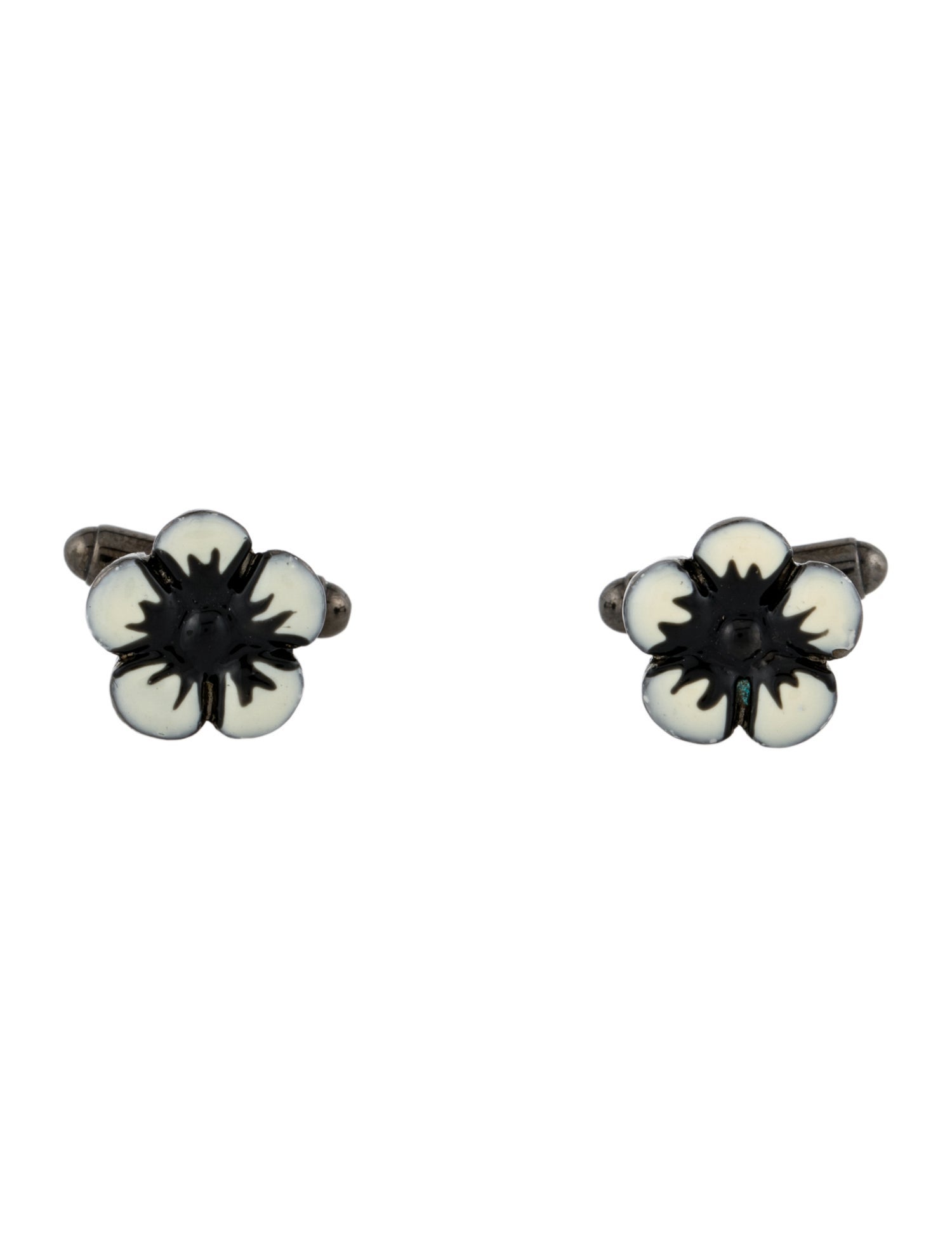 Anne Fontaine Enamel Floral Cufflinks