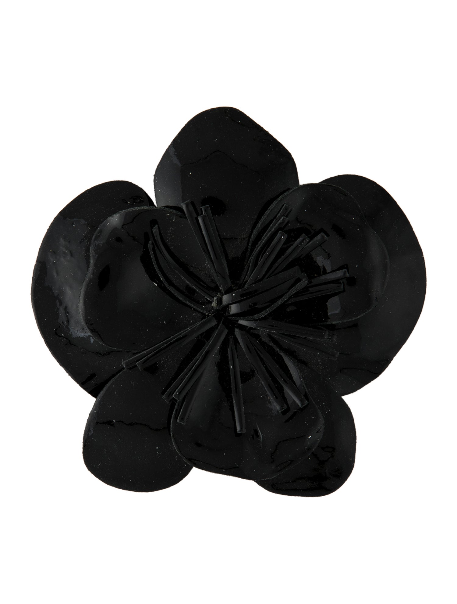 Anne Fontaine Leather Flower Brooch