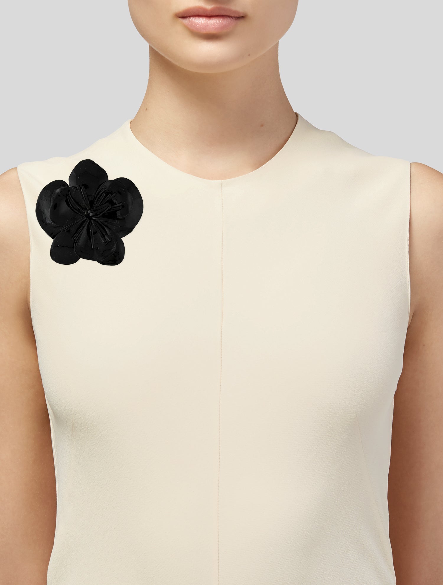 Anne Fontaine Leather Flower Brooch