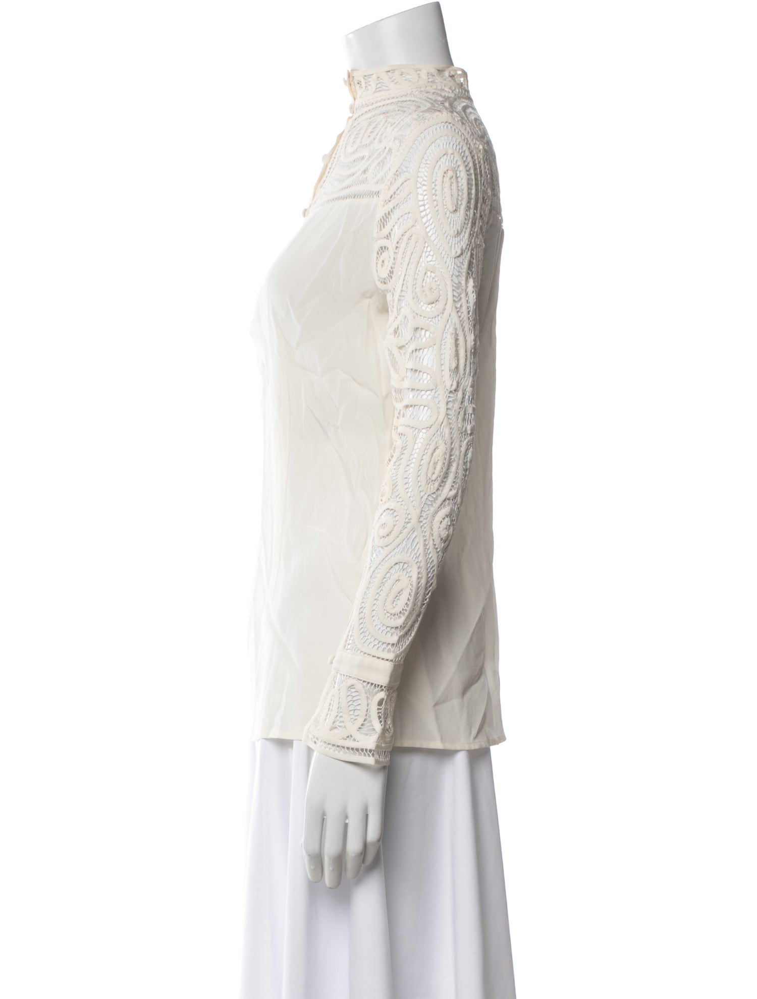 Anne Fontaine Silk Long Sleeve Blouse