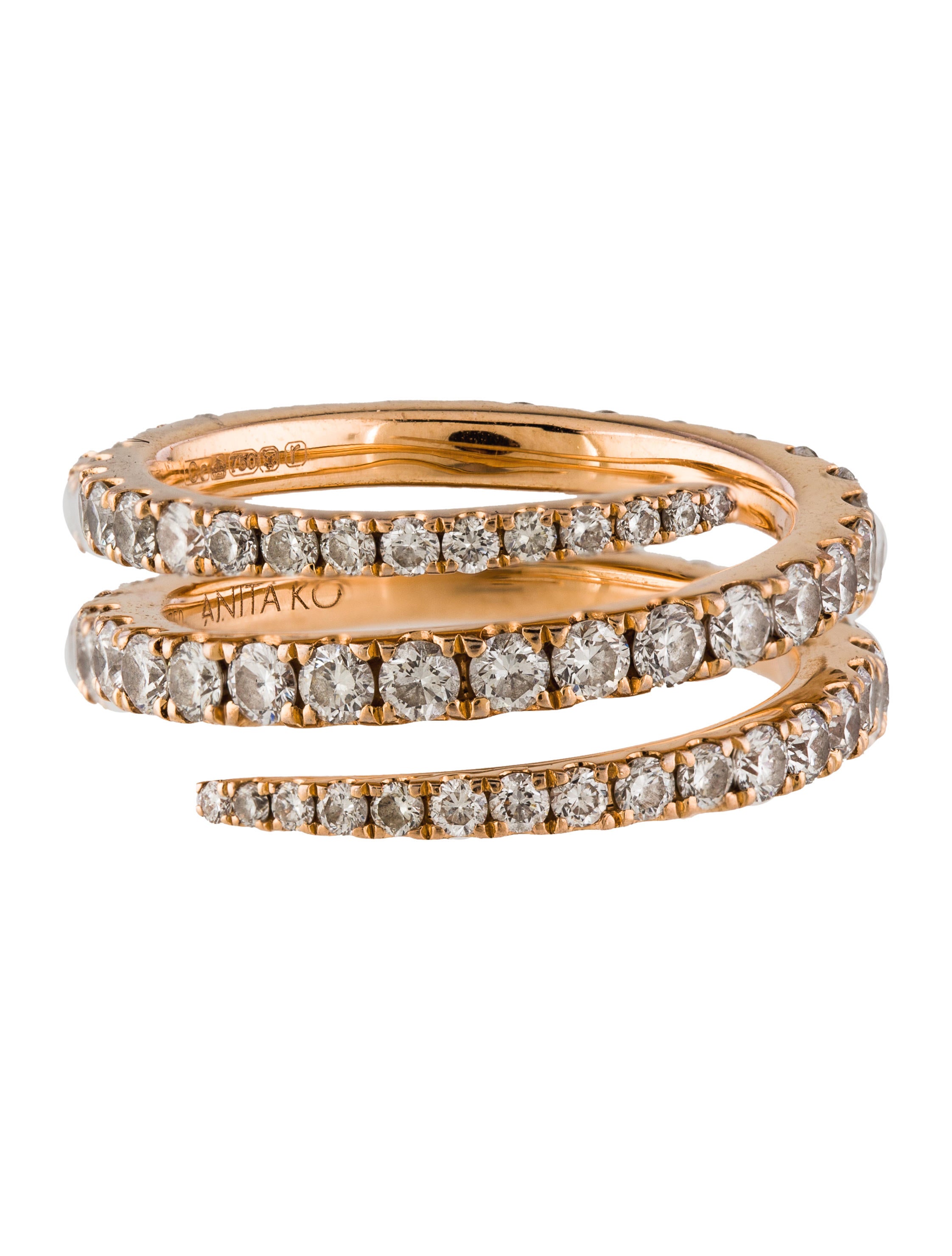 Anita Ko 18K Diamond Coil Ring Rings ANI20133 The RealReal