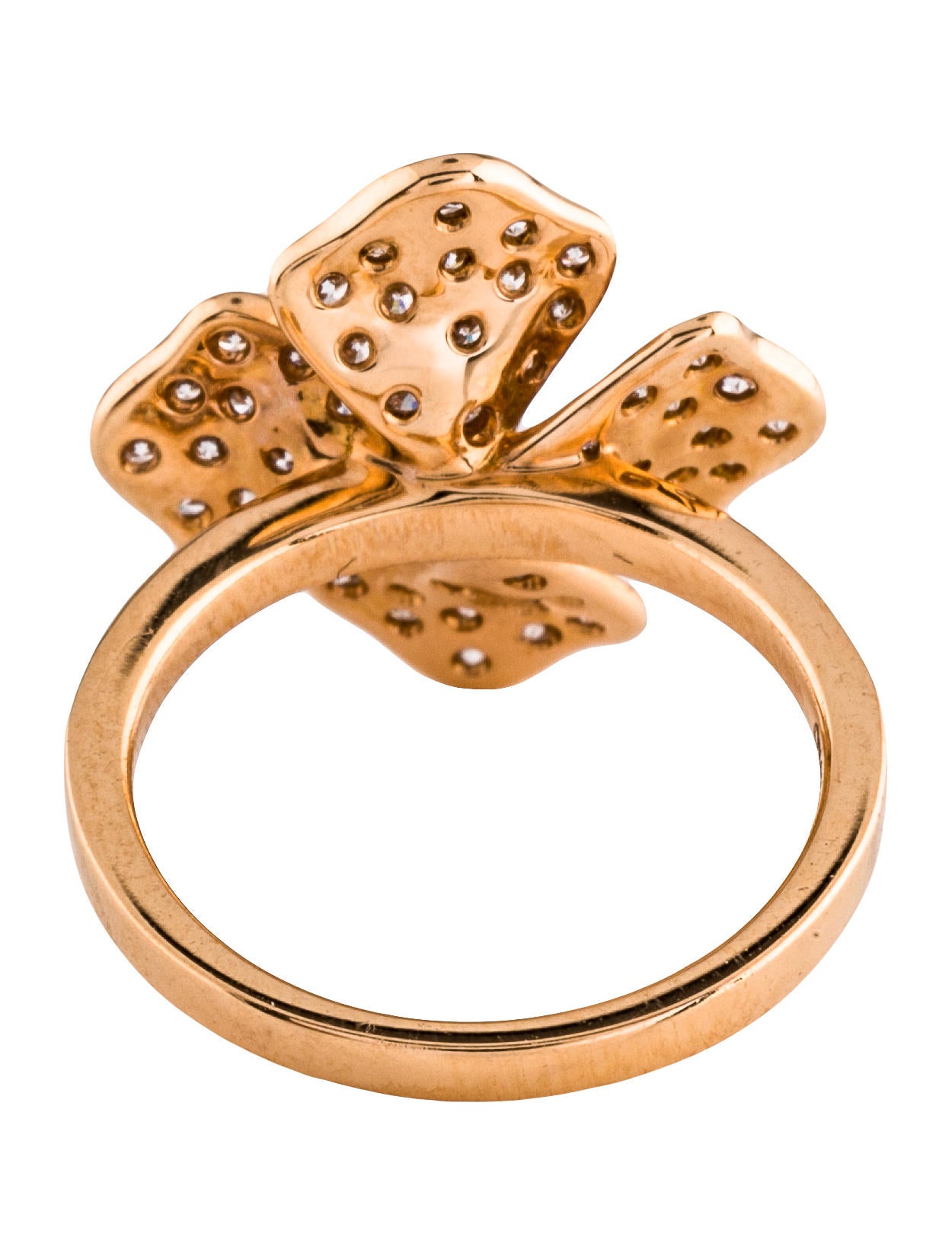 18k diamond flower pinky ring
