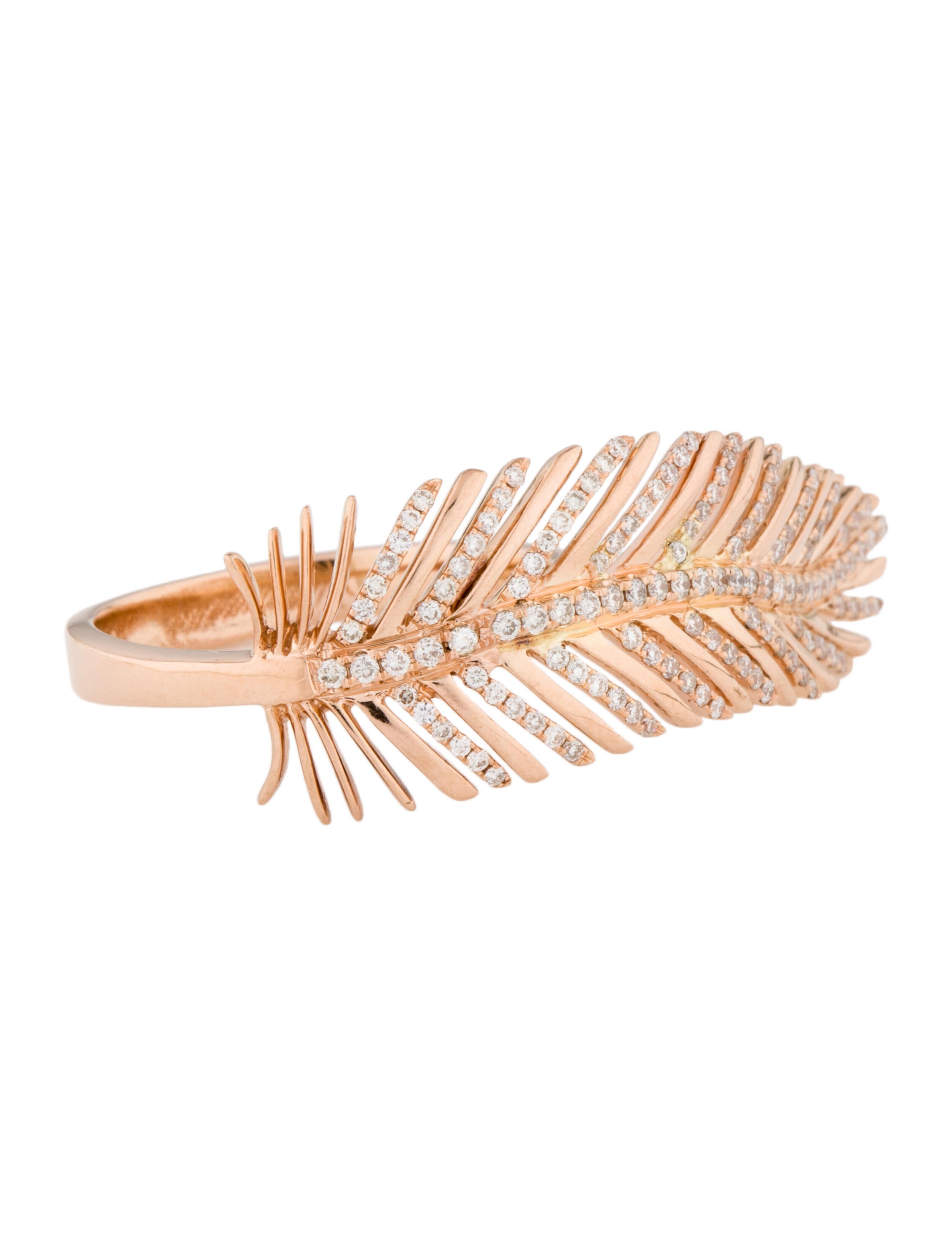 Anita Ko 18K Diamond Feather Ring