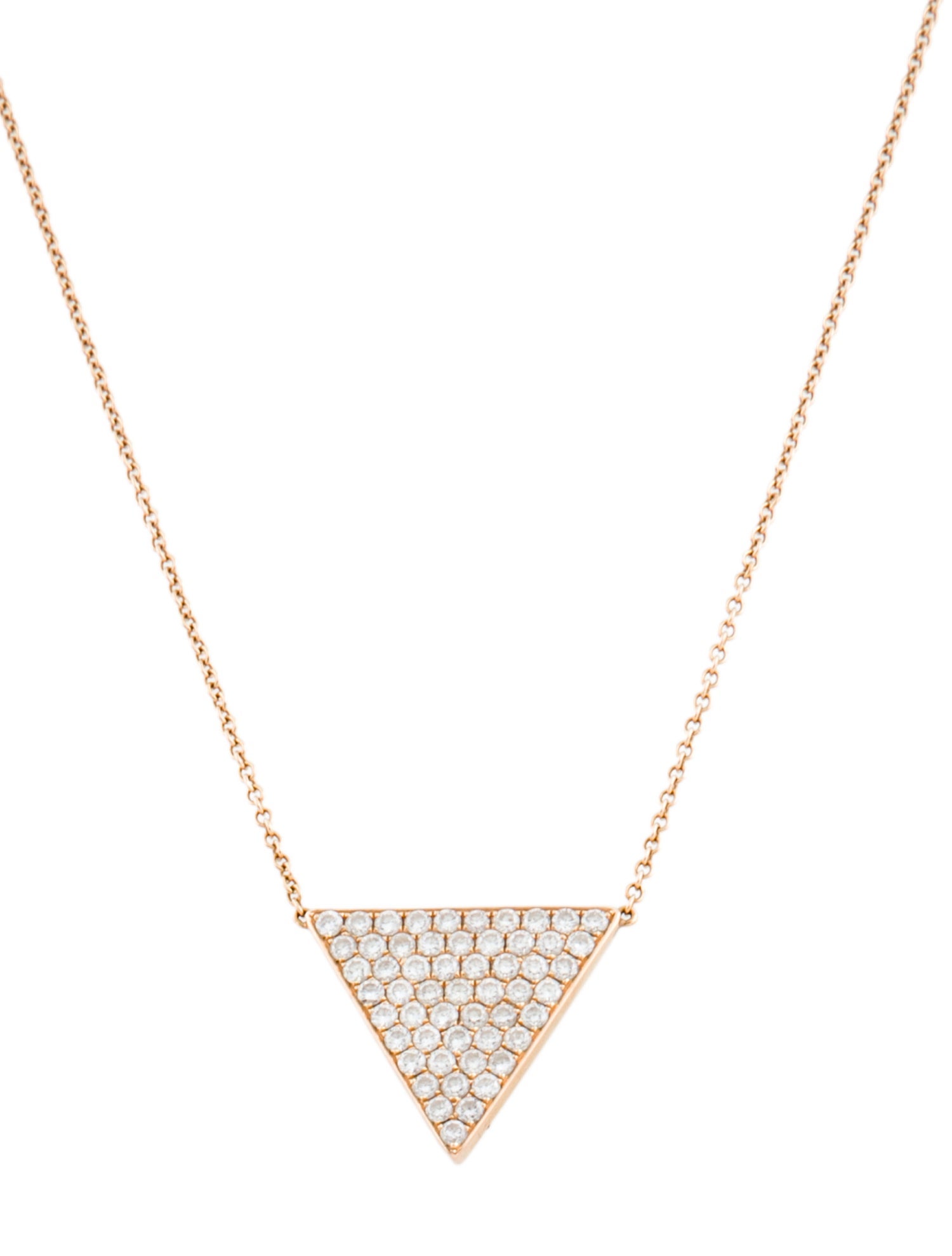 Anita Ko 18K 1.02ctw Diamond Large Triangle Necklace