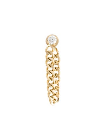 Anita Ko Drop 18K Diamond Curb Link Loop Earring