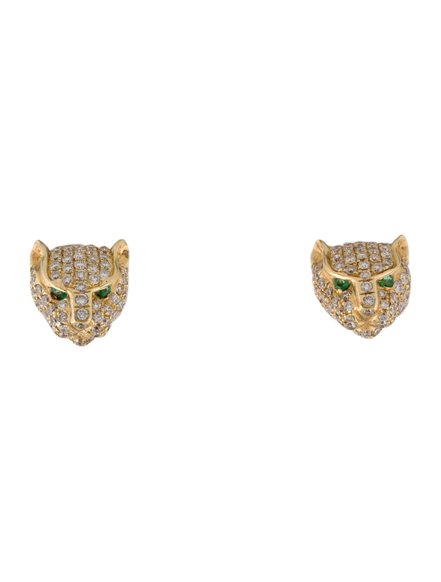 Anita Ko 18K Diamond & Tsavorite Panther Stud Earrings
