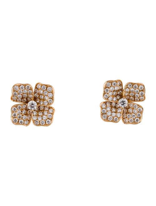 Anita Ko 18K 1.26ctw Diamond Large Flower Stud Earrings