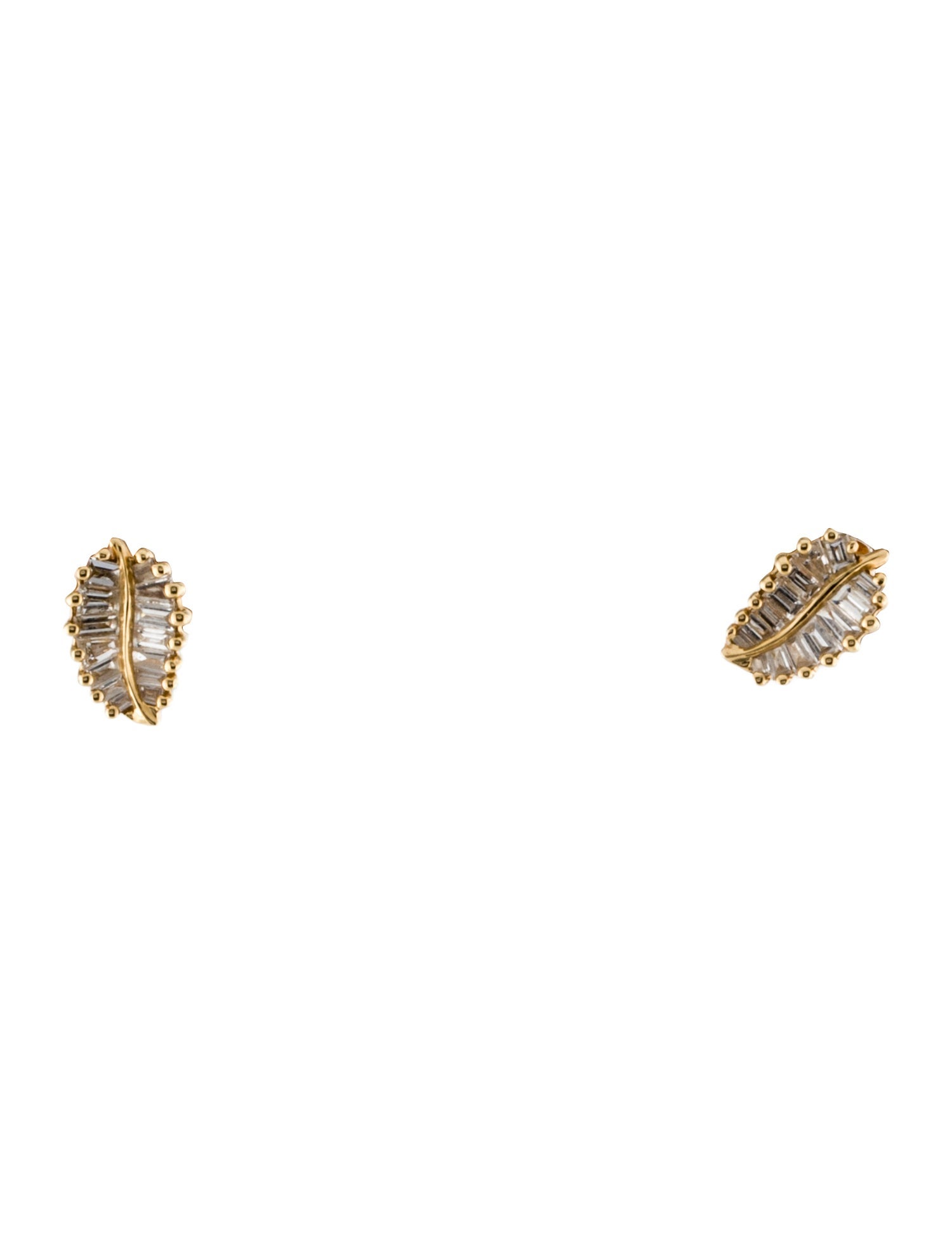 Anita Ko 18K Diamond Palm Leaf Stud Earrings