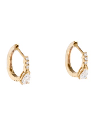 Anita Ko 18K Diamond Pear Huggie Earrings