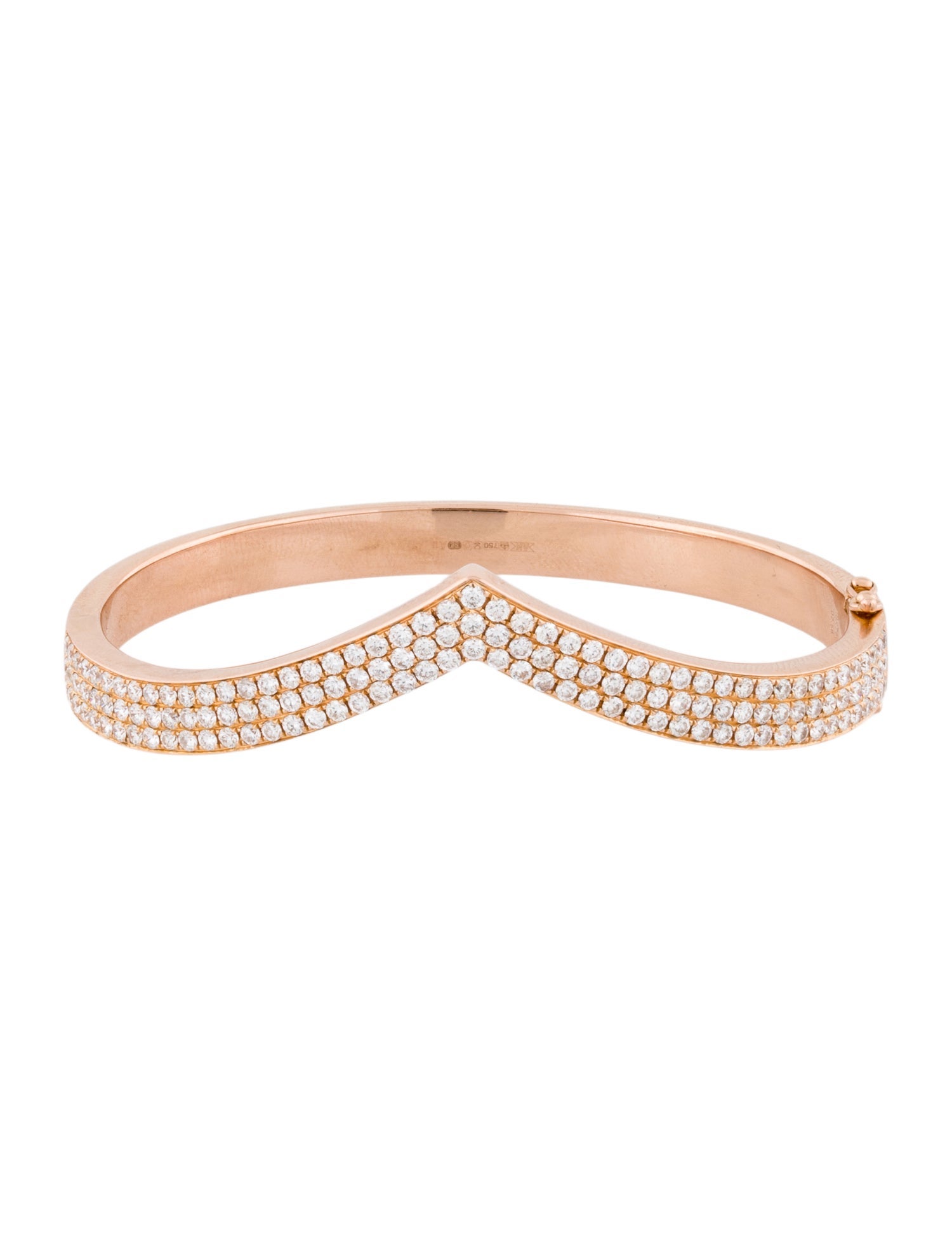 Anita Ko 18K Diamond V Bangle Bracelet