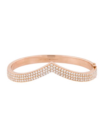 Anita Ko 18K Diamond V Bangle Bracelet