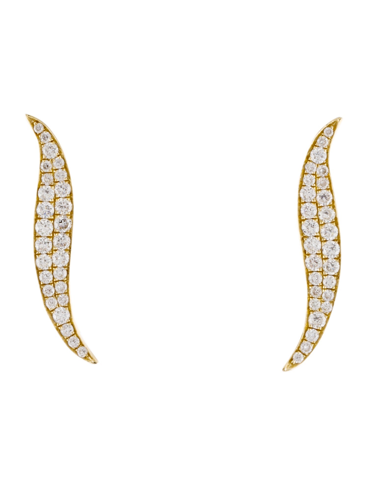 Anita Ko 18K Diamond Leaf Climber Earrings