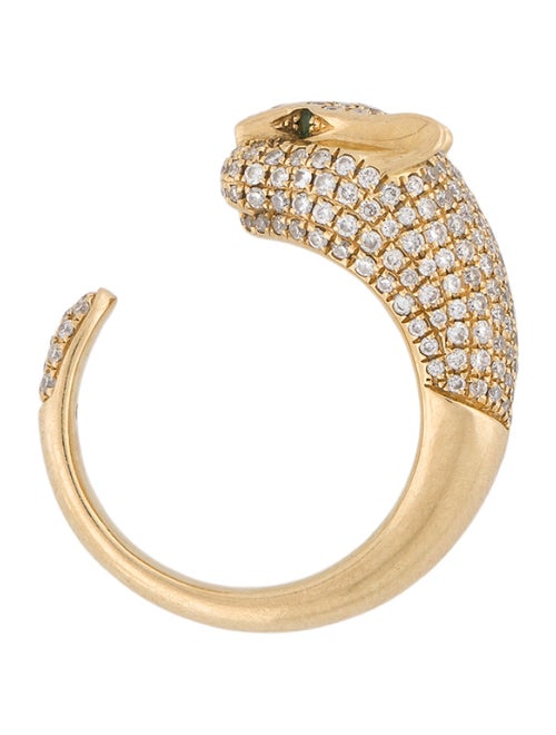 Anita Ko 18K 1.08ctw Diamond & Tsavorite Panther Cocktail Ring
