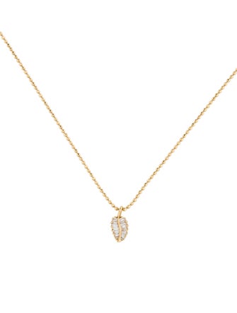 Anita Ko 18K Diamond Small Palm Leaf Pendant Necklace