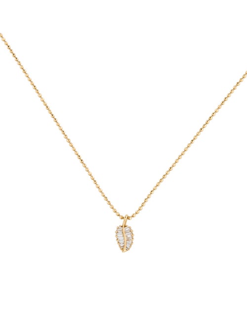 Anita Ko 18K Diamond Small Palm Leaf Pendant Necklace