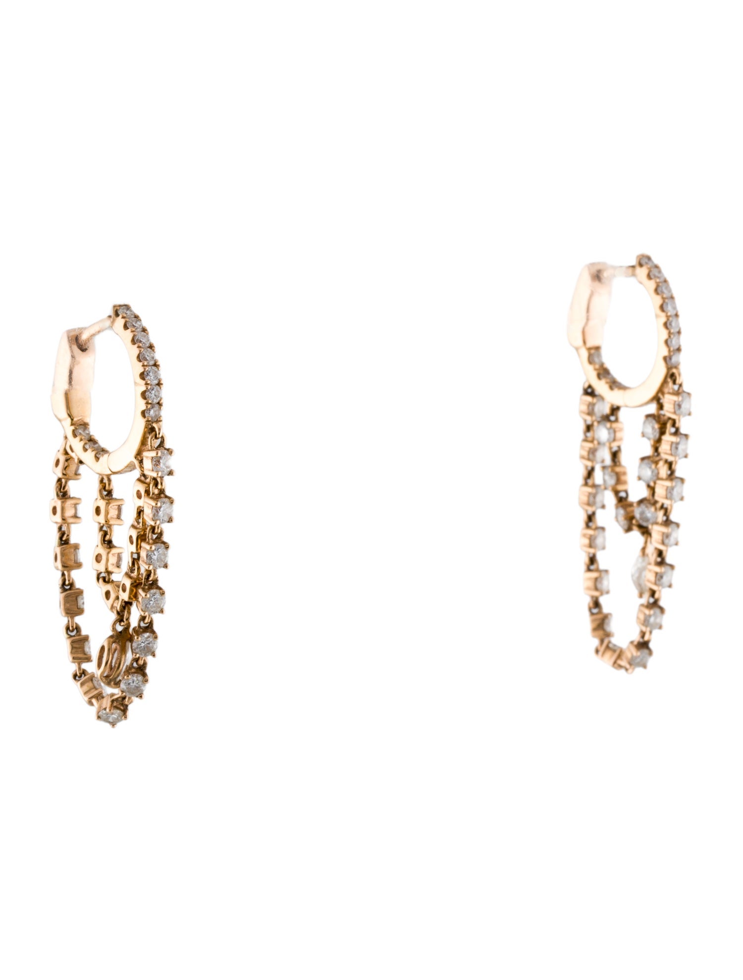 Anita Ko 18K 1.49ctw Diamond Sophia Huggie Drop Earrings