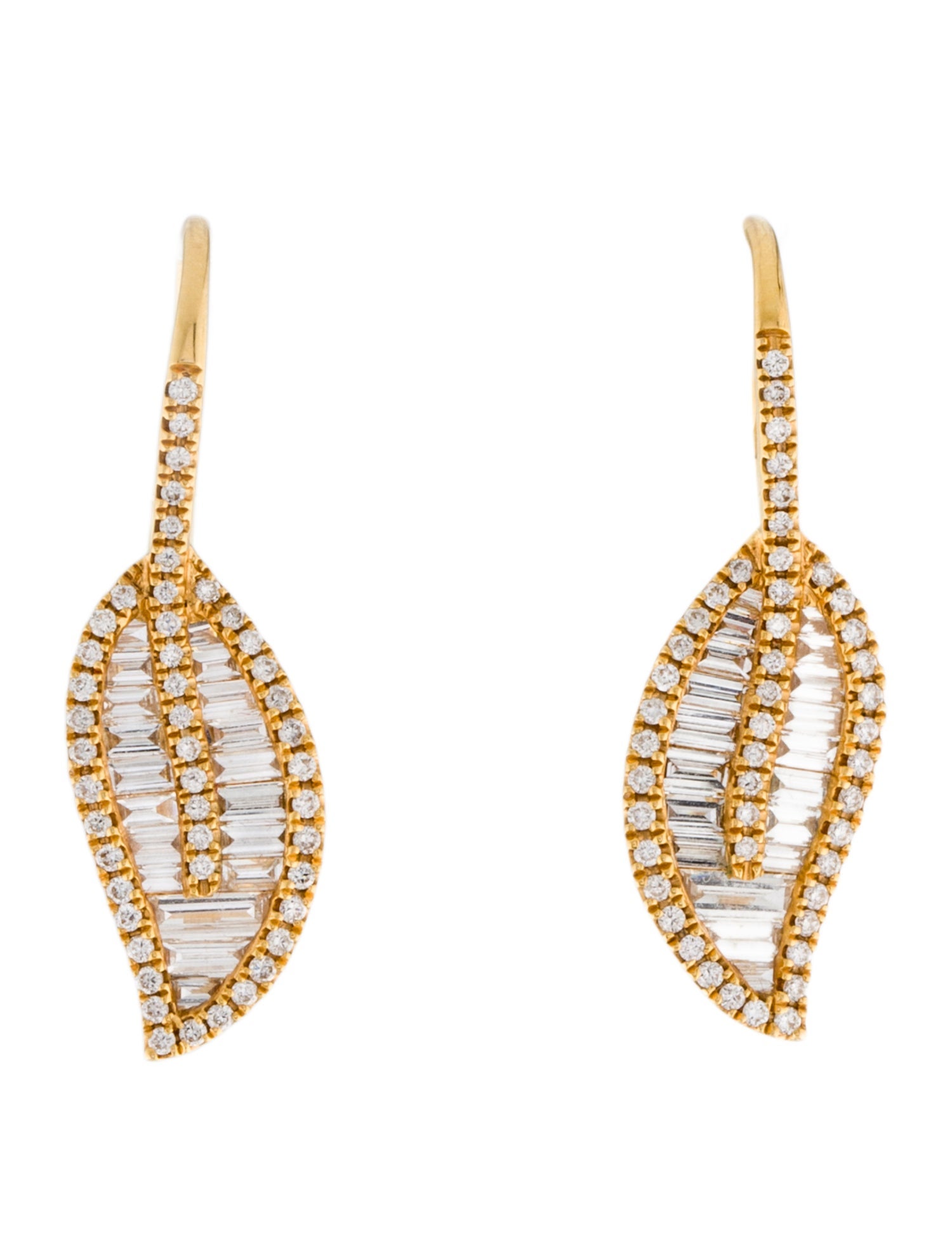 Anita Ko 18K 1.72ctw Diamond Leaf Drop Earrings