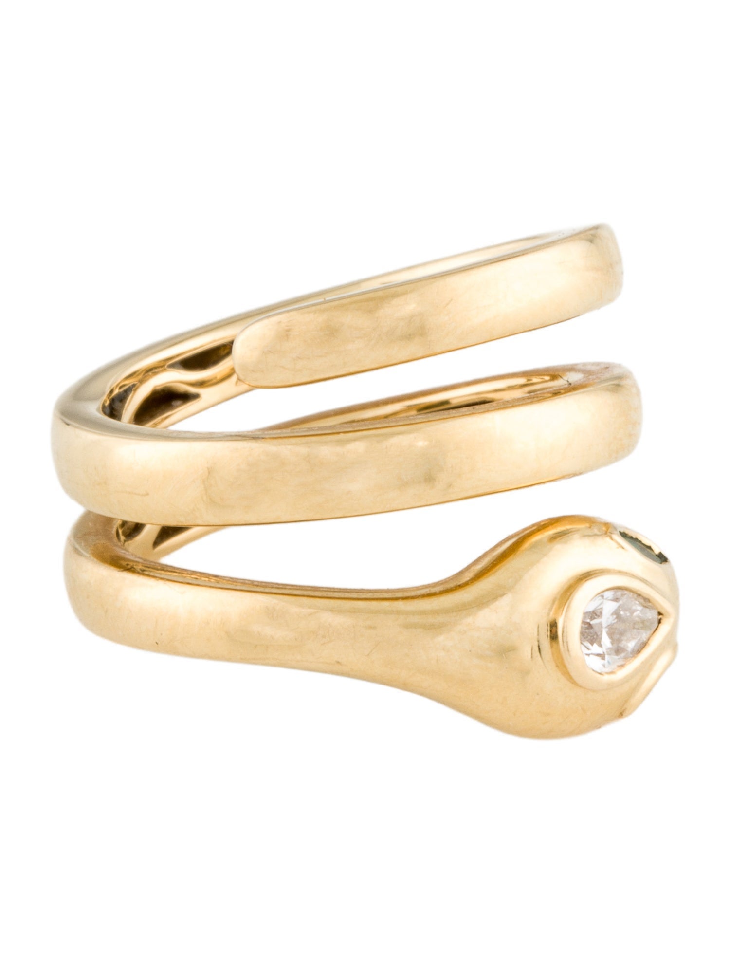 Anita Ko 18K Emerald & Diamond Coil Snake Pinky Ring