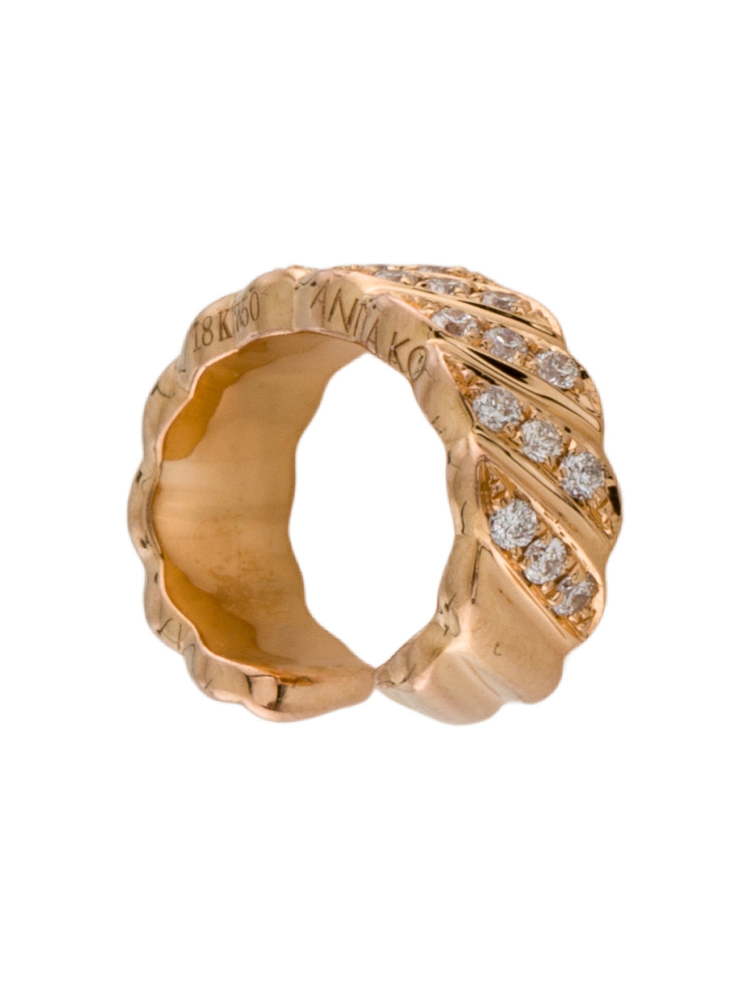 Anita Ko 18K Diamond Braid Ear Cuff
