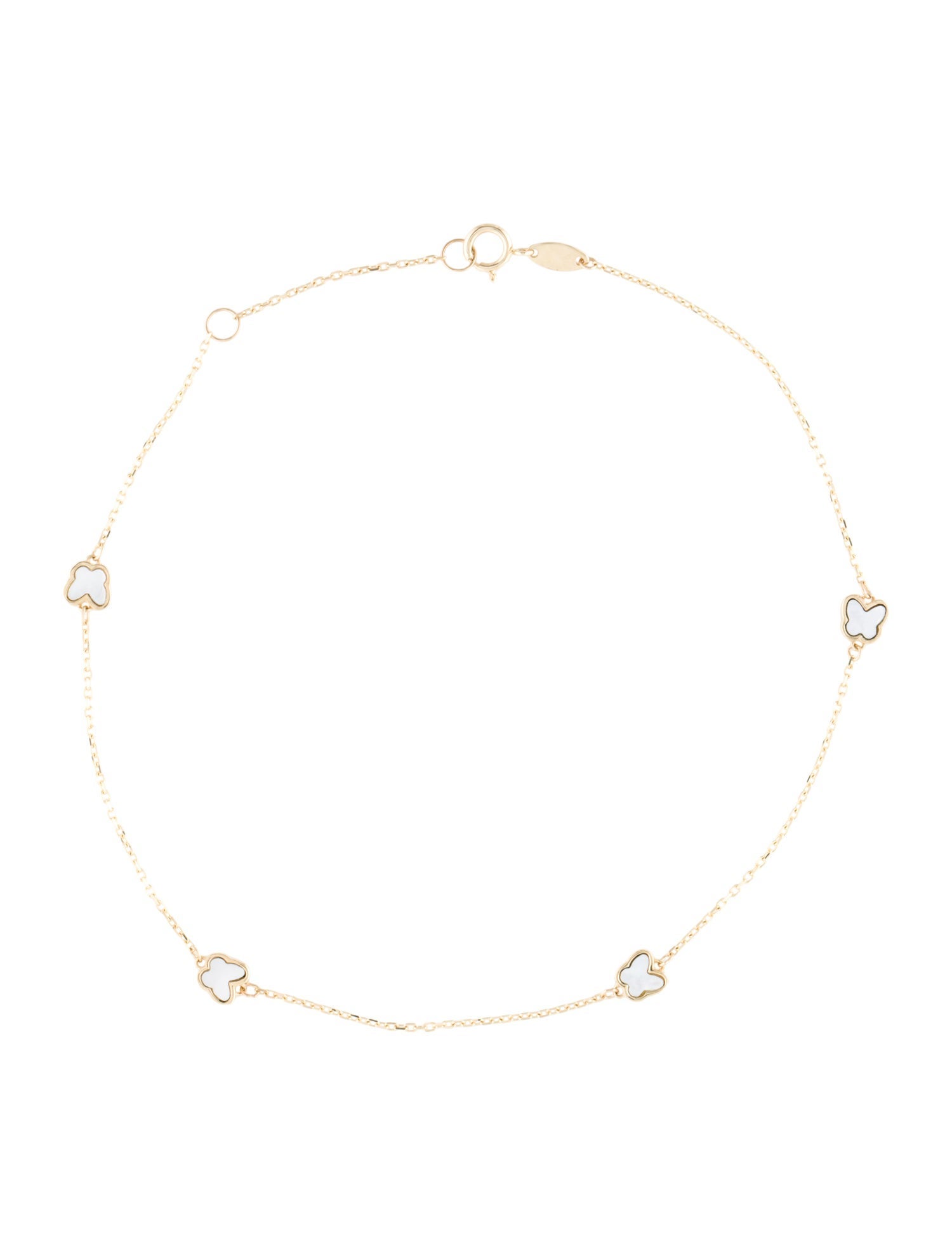 Anklet 14K Mother of Pearl Butterfly Station