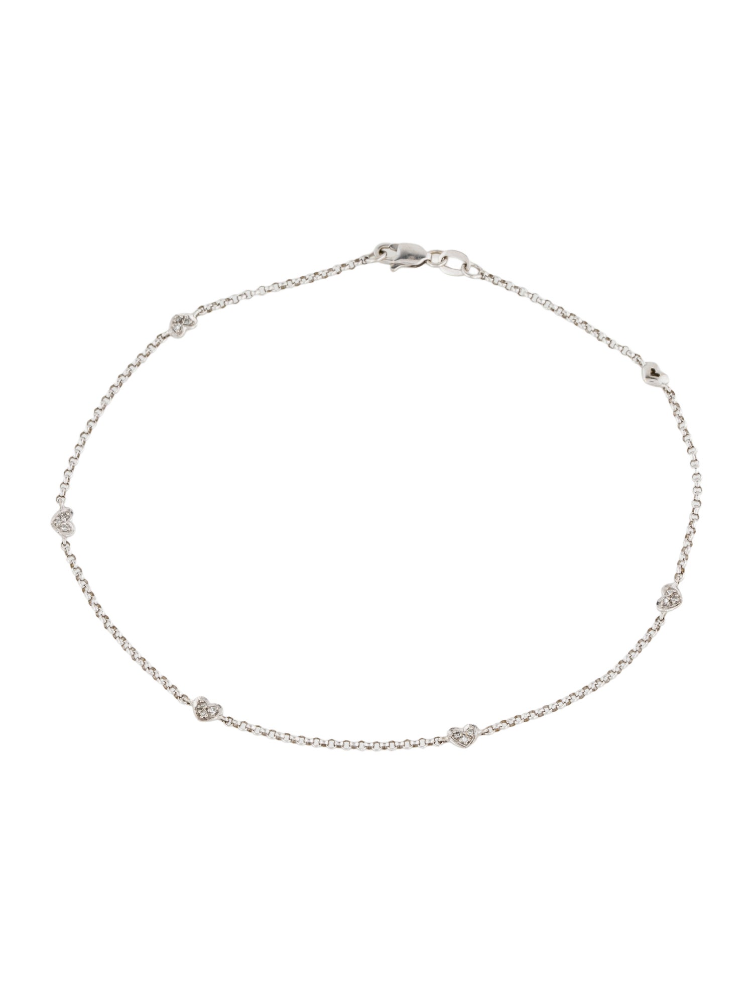 Anklet 14K Diamond Heart Station