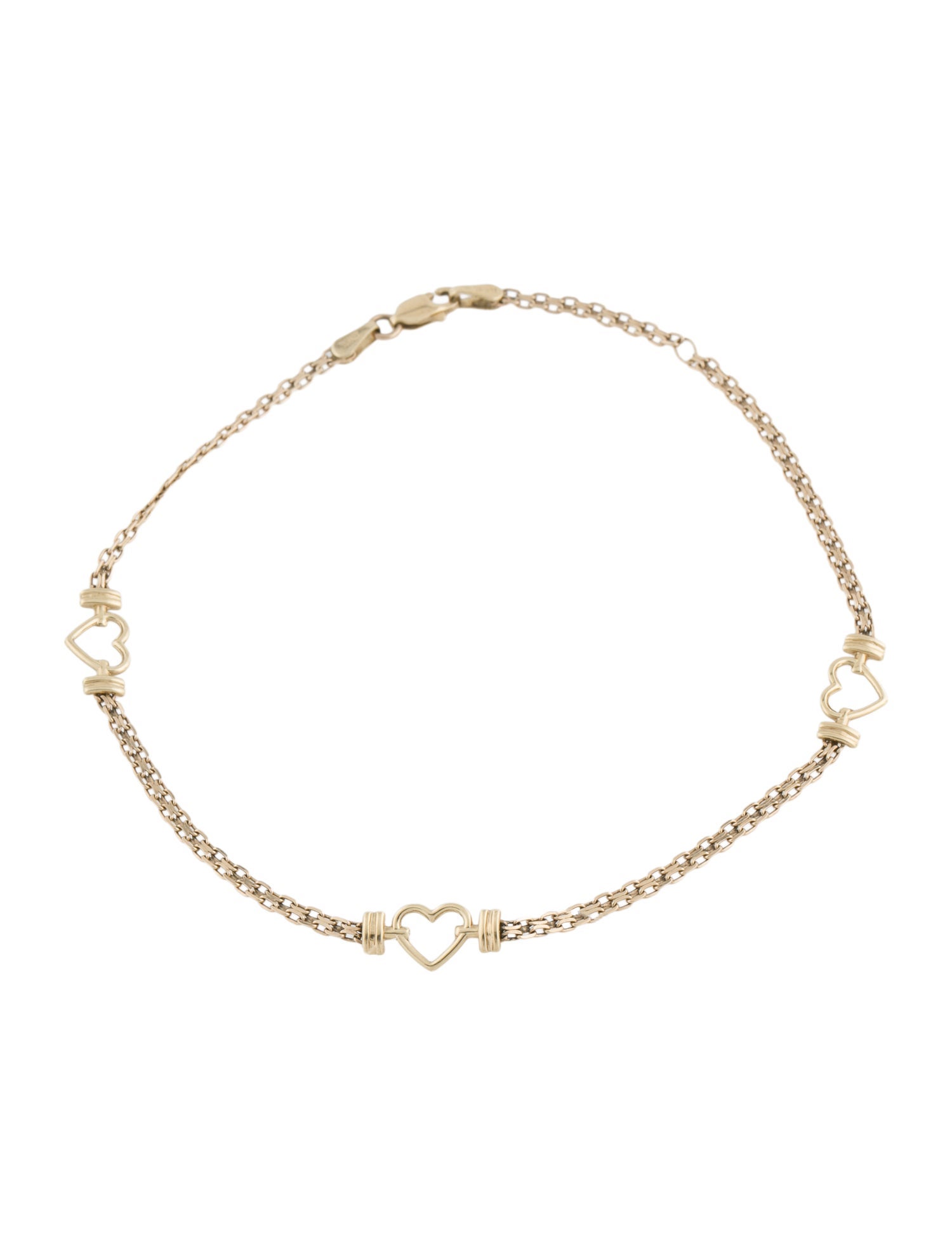 Anklet 10K Heart Charm Station