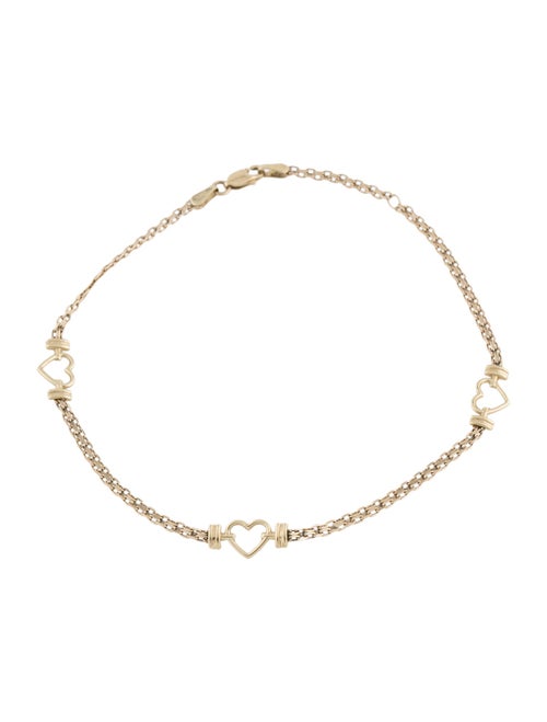 Anklet 10K Heart Charm Station Anklet