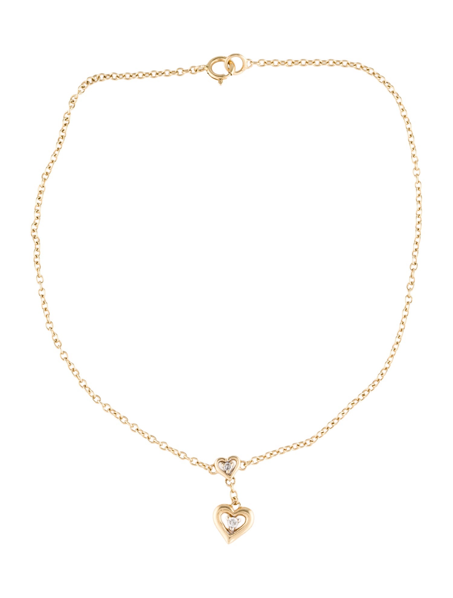 Anklet 14K Diamond Heart Charm