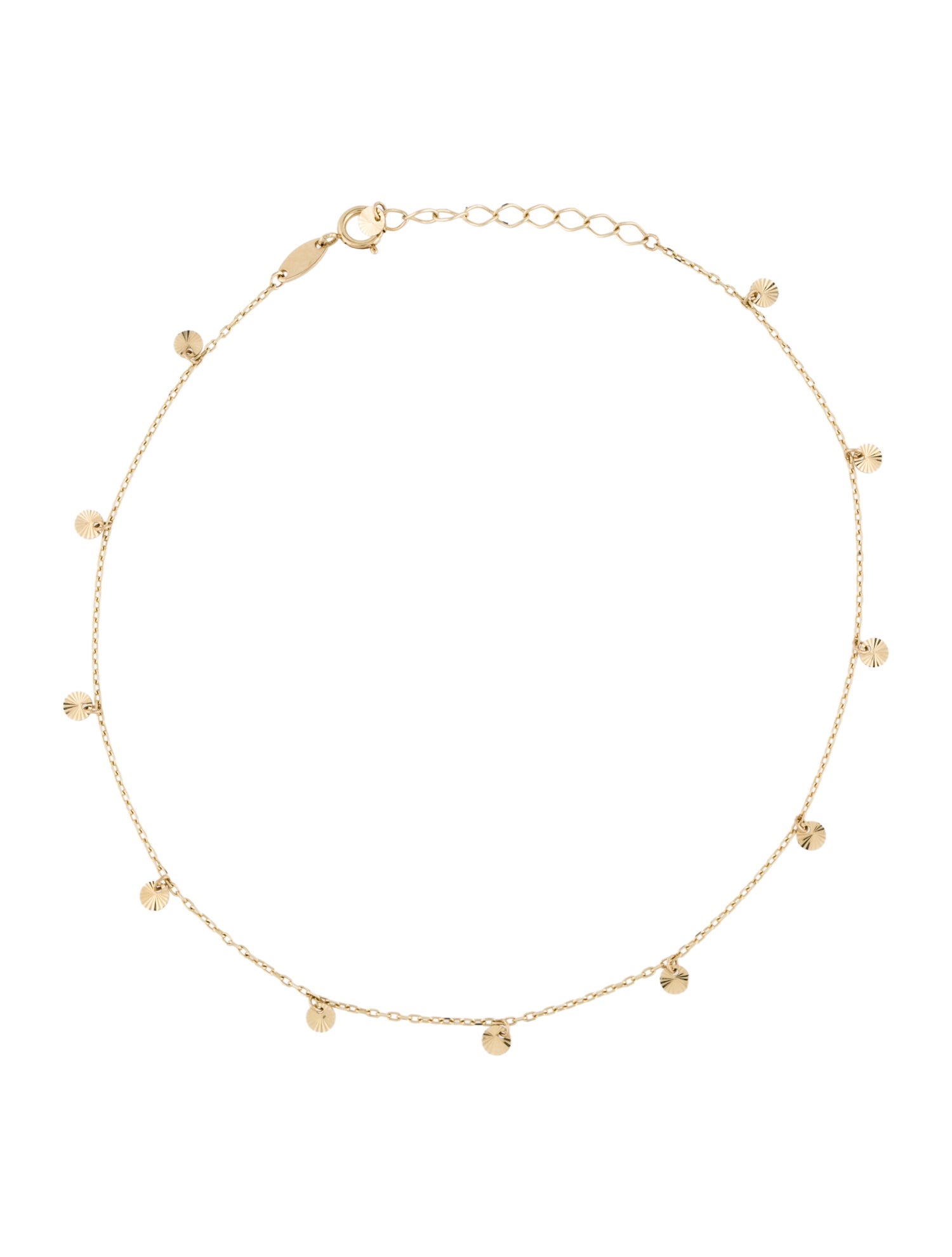 Anklet 14K Textured Disc Charm
