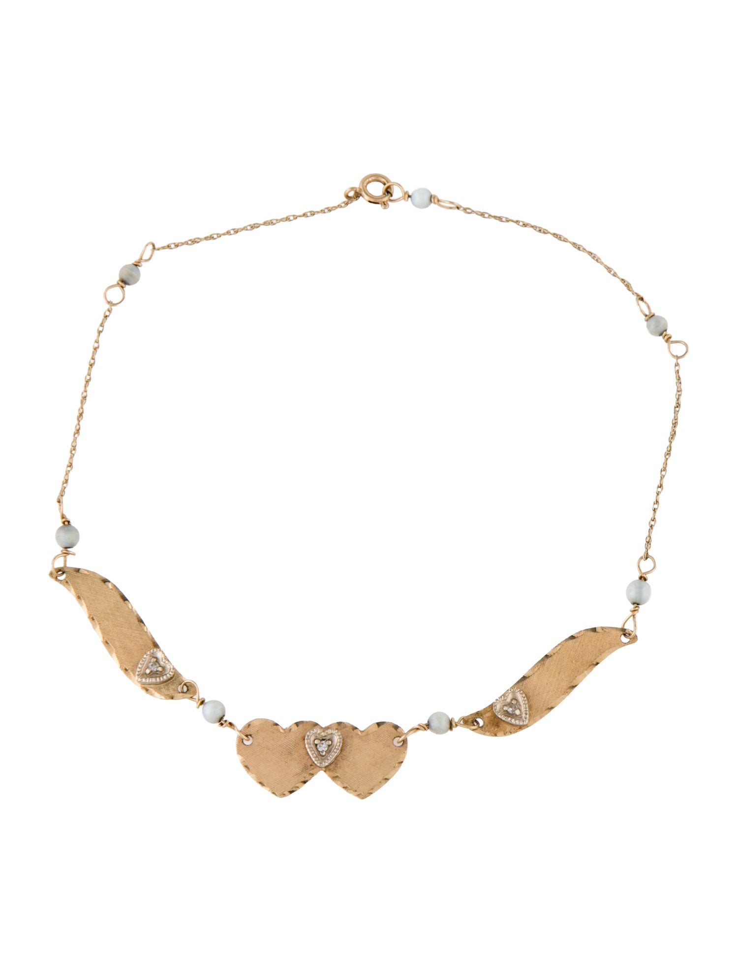 Anklet 14K Shell & Diamond Heart