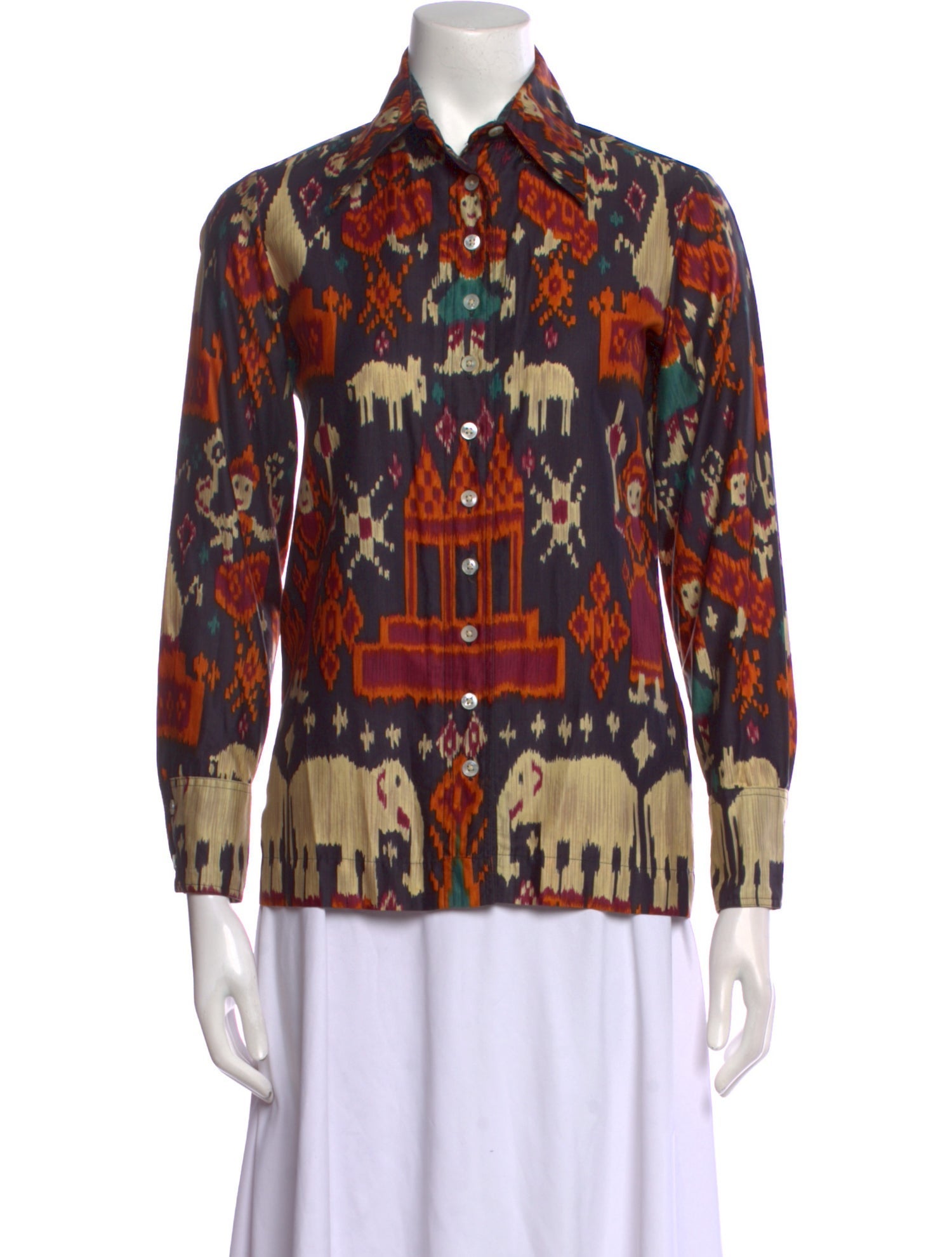 Anne Klein Vintage 1980's Button-Up Top